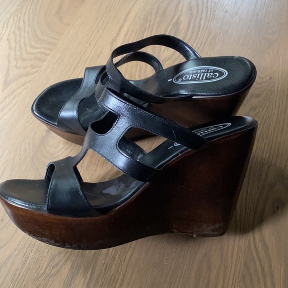 Black Sandals Size 39 or 8 Callisto worn once - Picture 3 of 4